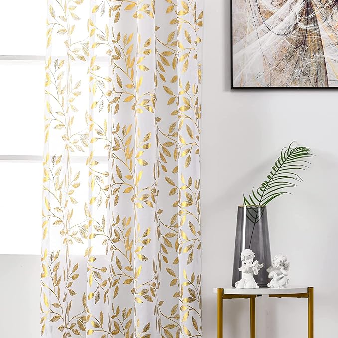 Sutuo Home White Sheer Curtains 72 Inch Length 2 Panels Set, Privacy Voile - Image 6