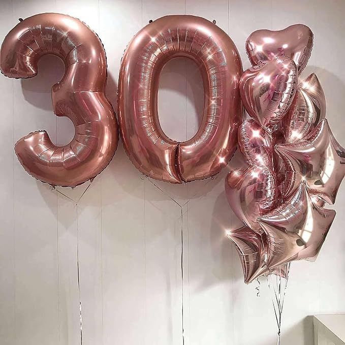 Rose Gold 35 Number Balloons, 40 Inch Giant Number 35 Balloons Foil Mylar - Image 3