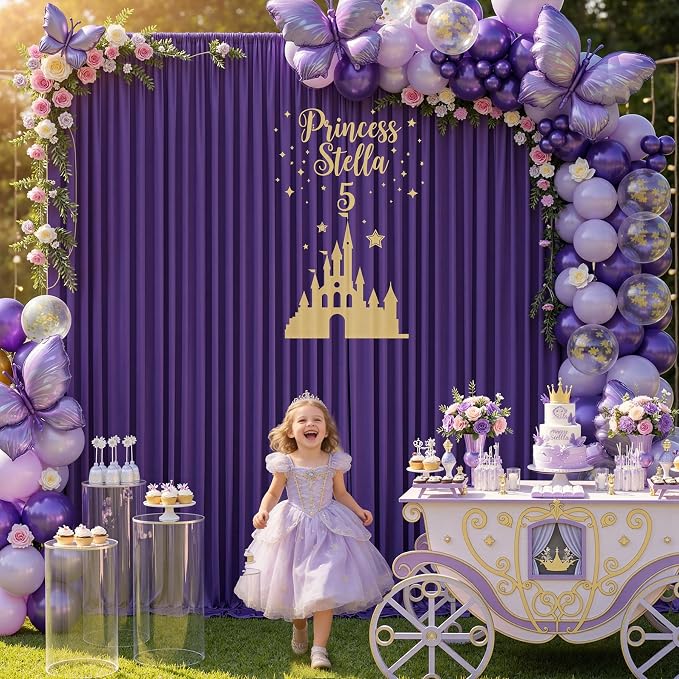 10ft×12ft Deep Purple Backdrop Curtains - Image 2
