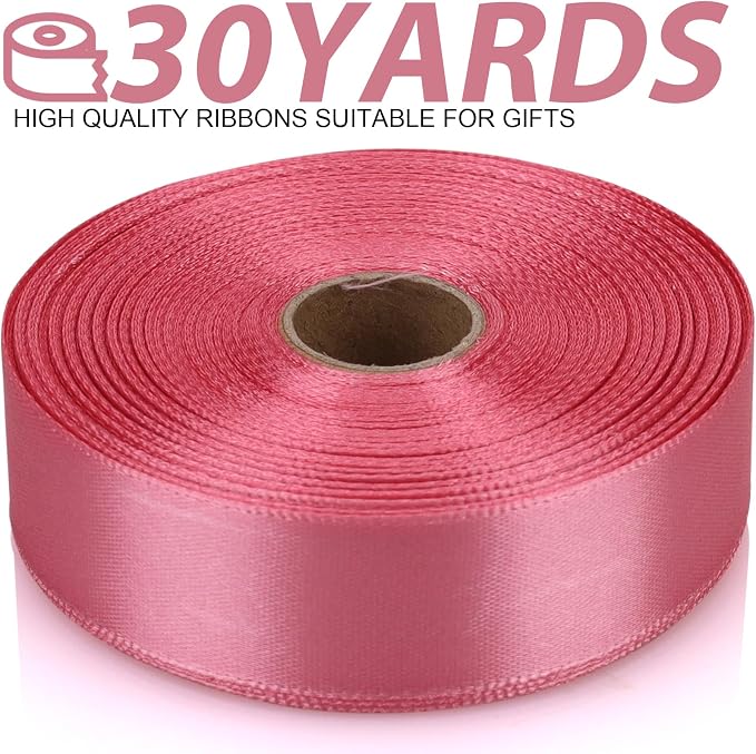 7/8 Inch 30 Yards Rose Gold Satin Craft Ribbon-Single Face Polyester Ribbon - Image 2