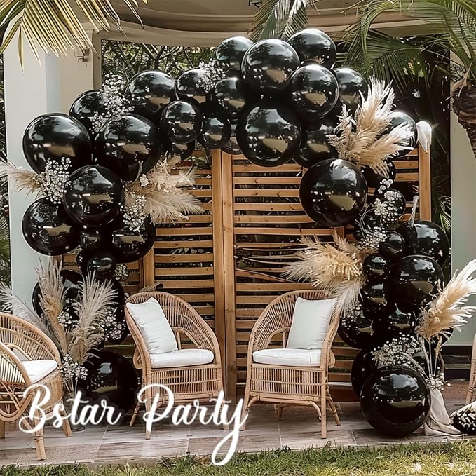 Double Stuffed Black Balloon Garland Arch Kit | 18/12/10/5inch Different Sizes - Image 4