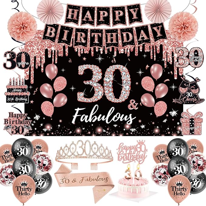 51Pcs 30th Birthday Decorations by Unknown