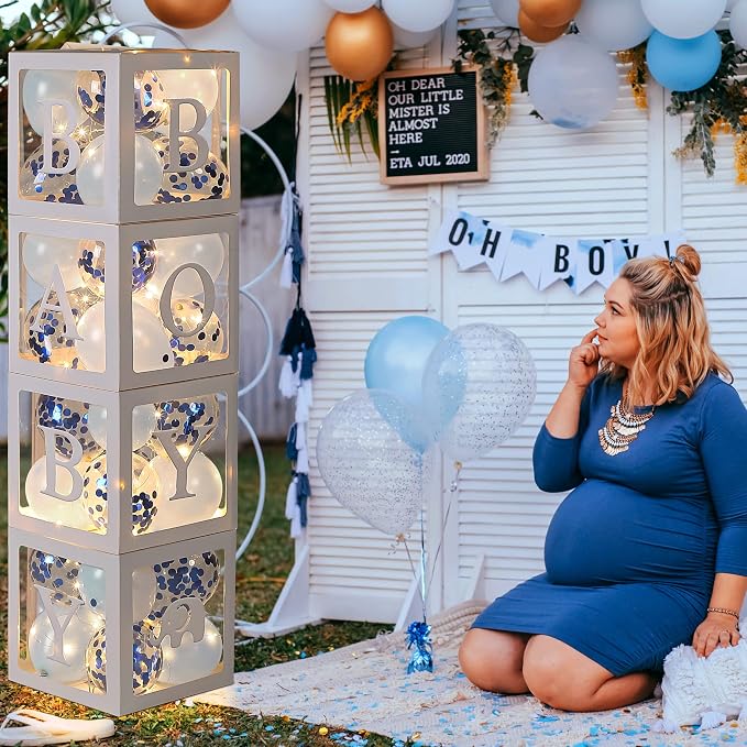 Baby Shower Balloon Box Decorations, 4 Pack Led Fairy String Lights and 40 Pcs - Image 7