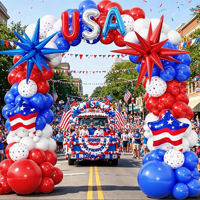 4th of July Balloon Garland Arch Kit, Patriotic Decorations - Image 7