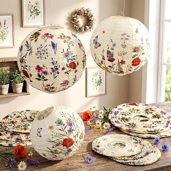 Baquler 12 Pcs Paper Lanterns Party Decorations, Hanging Paper Lanterns in 3 - Image 5