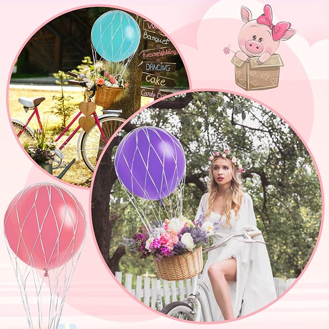 Deekin 8 Pcs Hot Air Balloons Net 36'' Hot Air Balloon Drop Net - Image 4