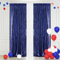 Eternal Beauty Navy Blue Sequin Backdrop Curtains, 2 Panels 2x8FT | 3mm Sparkle by EternalBeauty