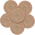 13.8" Set of 6 Brown Seagrass Woven Round Placemats by DaiVuCrafts