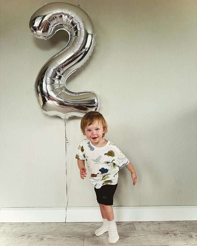 Silver Number 2 Balloon 40 Inch, 2nd Birthday Party Decorations Men Women | - Image 4