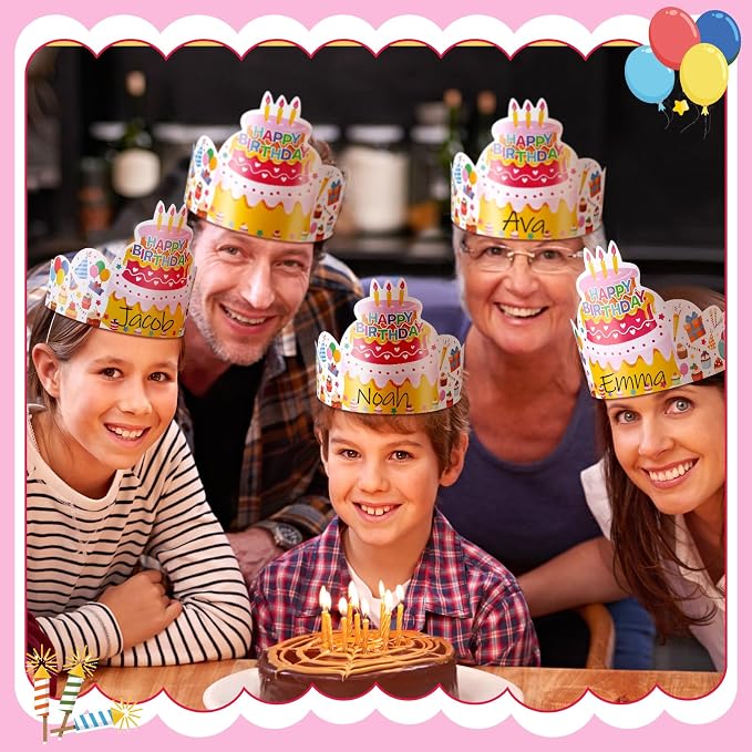 Outus 42 Pack Happy Birthday Crowns - Image 4