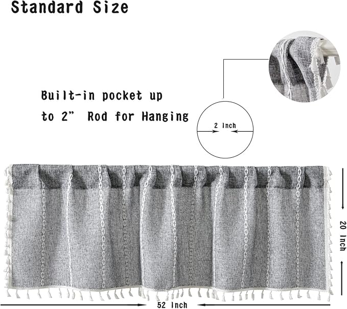 RoomTalks Rustic Farmhouse Kitchen Valances - Image 5