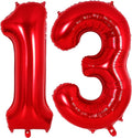 Red Number 13 Balloons, 40 Inch Big Large Foil Number Balloons, Jumbo Giant by AIQINHU