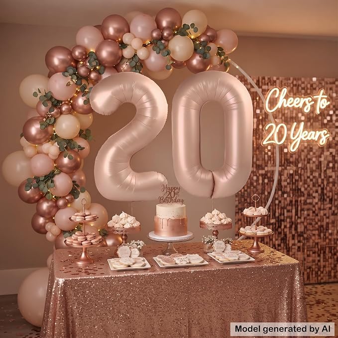 40 Inch Caramel Foil Number 20 Balloon - Image 3