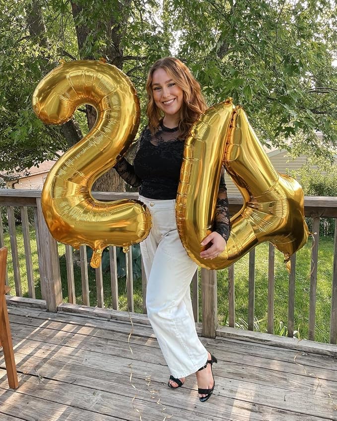 Gold 4 Balloon - Number Balloon 40 Inch, 4th Gold Birthday Decorations | Giant - Image 8