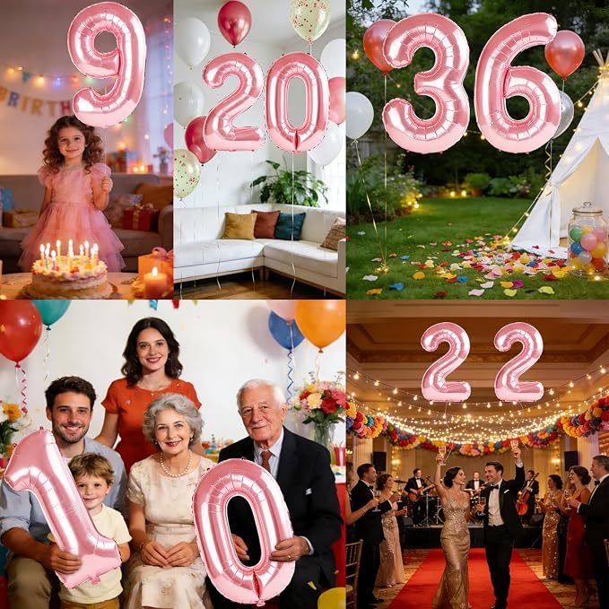 40 Inch Number 36 Balloons for 36th Birthday Party Decorations, 0-100 Jewelry - Image 7