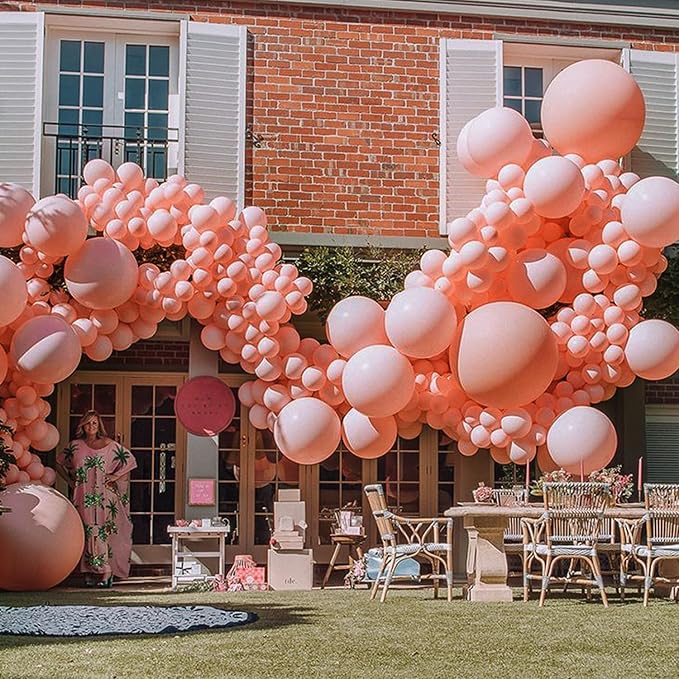 Retro Pink Balloons Different Sizes 135pcs 18" 12" 10" 5" Dusty Pink Latex - Image 6