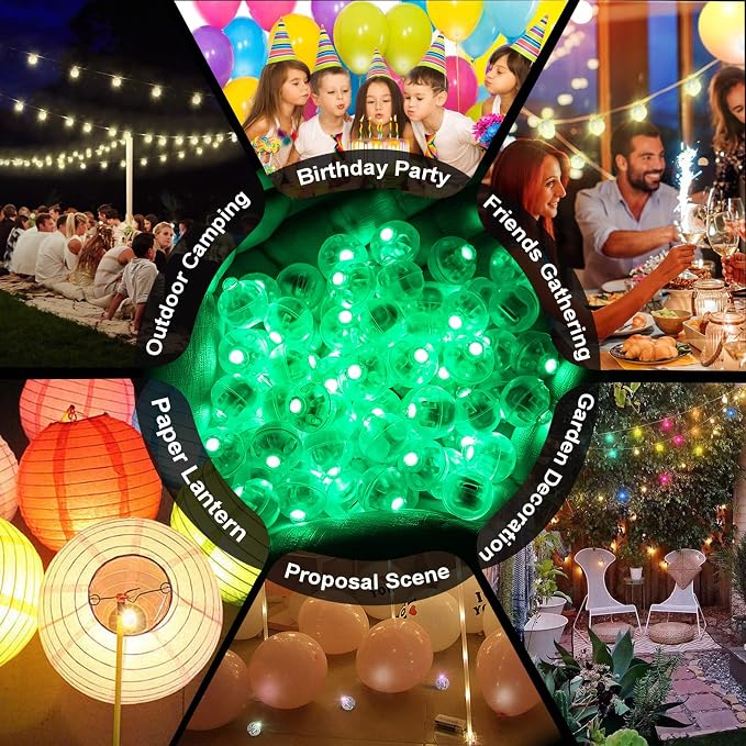 200pcs LED Green Balloon Lights, Round LED Mini Lights - Image 5