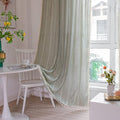 Boho Embroidery Striped Country Farmhouse Curtains by BCLBUSTE