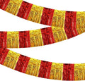 BEISHIDA Red Gold Fringe Garland Banner 30ft Wall Tinsel Foil Streamers | 3Pack by Beishida