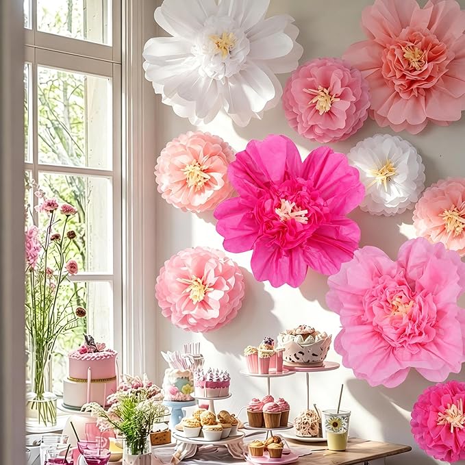 TaoBary Large Colorful Tissue Paper Flowers Giant Fiesta Paper Pom Poms by TaoBary