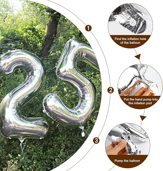 Number Balloons 6 Balloon Silver - Image 6