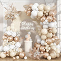 Neutral Balloon Arch Kit 142Pcs Cream White Champagne Gold Balloons Garland Kit by Domgoge