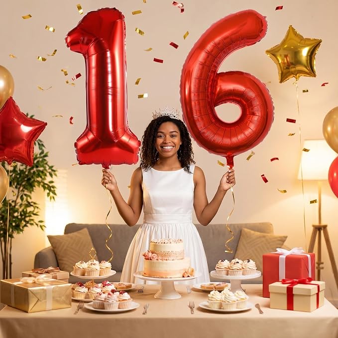 YPSelected 32 Inch Large Foil Helium Number Balloon Birthday Wedding Party 0-9 - Image 3