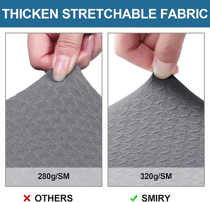 Smiry Waterproof Seat Covers for Dining Room Chairs, No Rear Covers | Stretch - Image 4