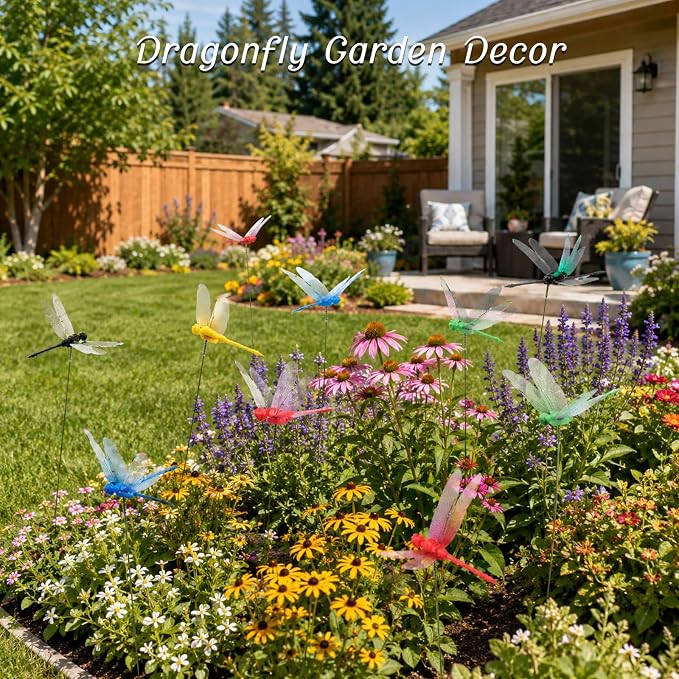 30PCS 3D Dragonfly Garden Stakes Dragonfly Garden Decor - Image 5