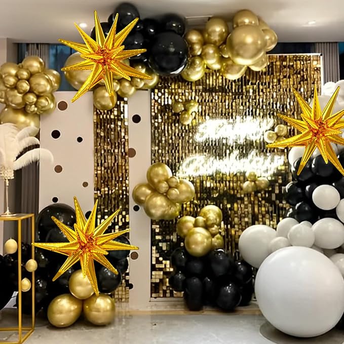 137Pcs Black and Gold Balloons Garland Arch Kit - Image 5