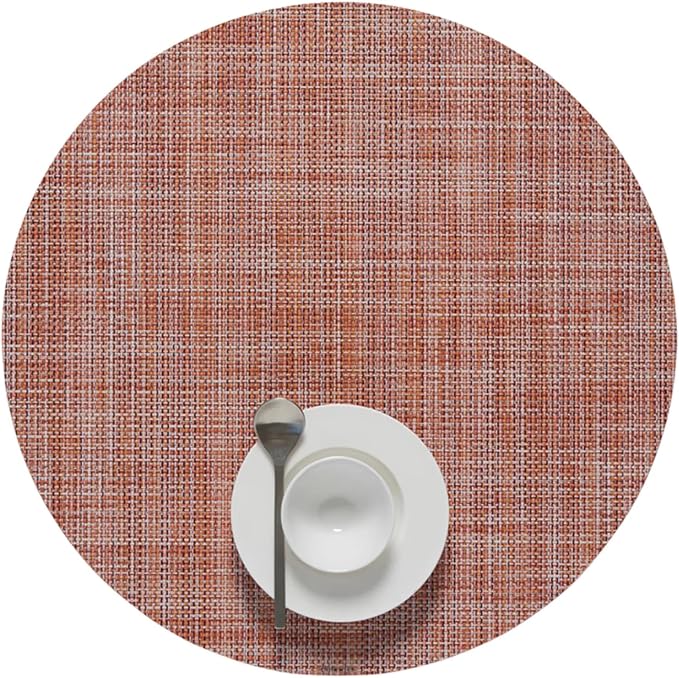 Chilewich Mini Basketweave Placemats, Round Woven Placemats Set of 4 | Reusable by Chilewich