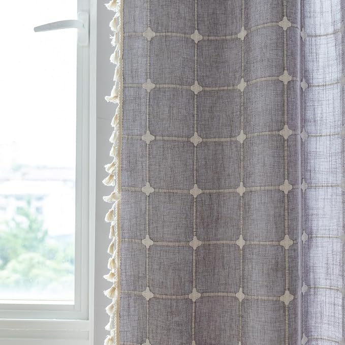 Sutuo Home Boho Curtains for Bedroom Living Room 84 Inch Length, Linen Light - Image 6