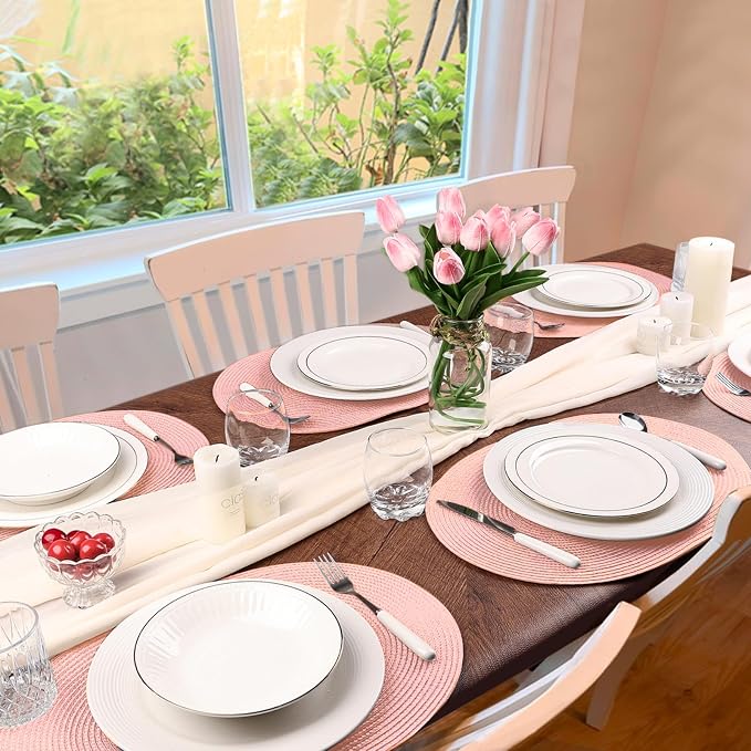 AHHFSMEI Placemats Set of 6 for Dining Table Washable Woven Non-Slip 18x12 - Image 6