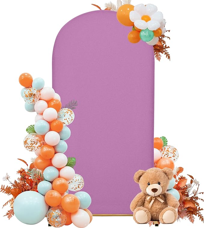 Wedding Arch Cover 4FT Arch Backdrop Cover Spandex Fitted Arch Cover for Round Top Chiara Backdrop Stand Covers for Wedding Birthday Party Baby Shower Banquet Ceremony Decoration