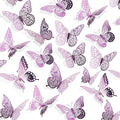 SAOROPEB 3D Butterfly Wall Decor 48 Pcs Lavender Butterfly Decorations | 4 by SAOROPEB
