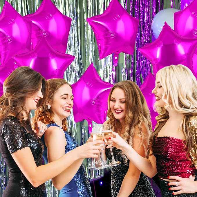 20 Pcs Rosered Star Balloons, 18 Inch Star Foil Balloons, Stars Shaped Balloon - Image 7