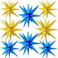 Blue Gold Star Balloons, 22/27 Inch Gold and Blue Star Foil Aluminum Balloons by Paready