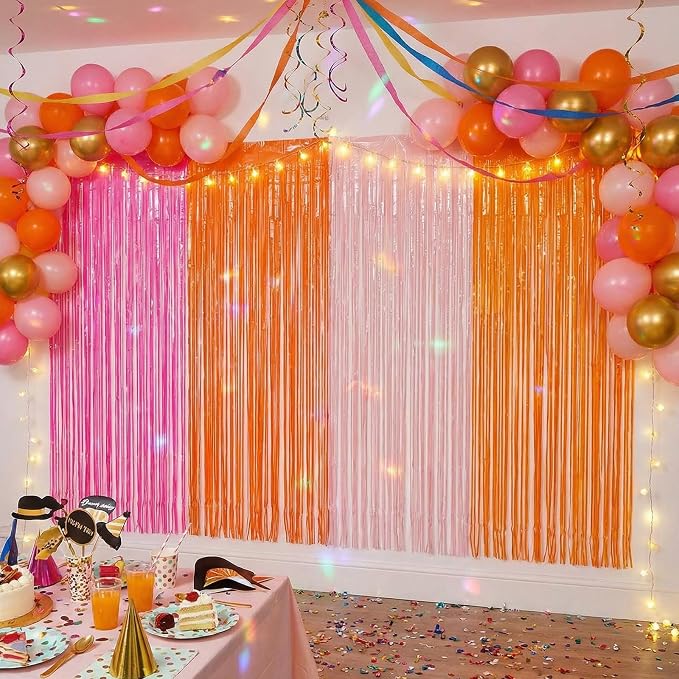 Frienda 4pcs Sunset Party Decorations 6.6ft Fringe Curtains Sunset Soiree Party - Image 6