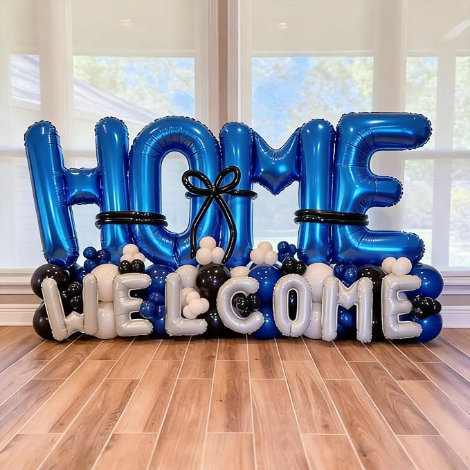 Blue HOME Balloons 40 Inch, Large HOME Letter Banner - Image 5