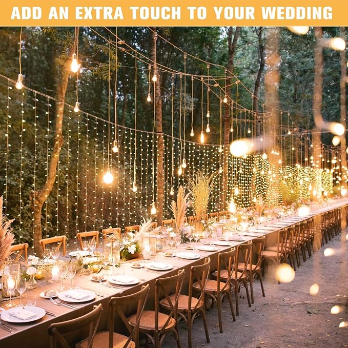 JMEXSUSS 900 LED Curtain Lights, Outdoor String Lights Indoor, 9.5x29.5ft | - Image 7