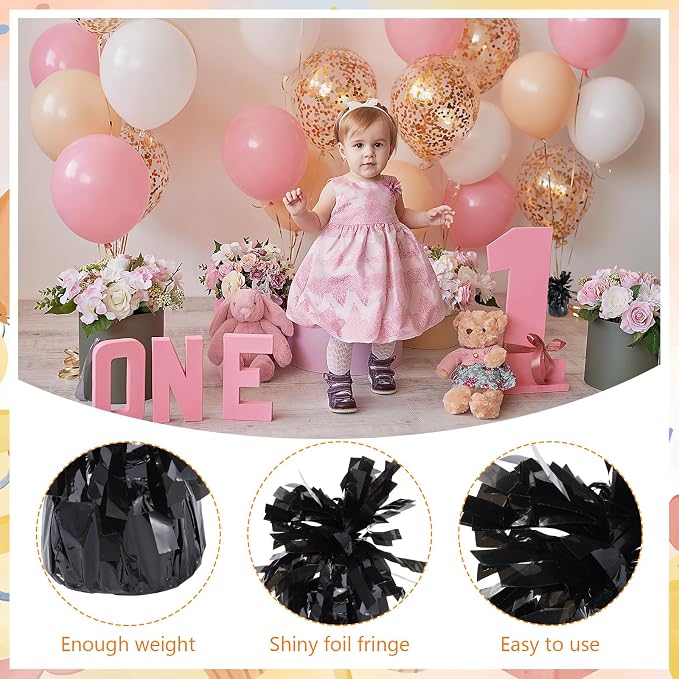 8 Pcs Black Metallic Balloon Weights Holder Anchors Balloon Holder Weights - Image 3