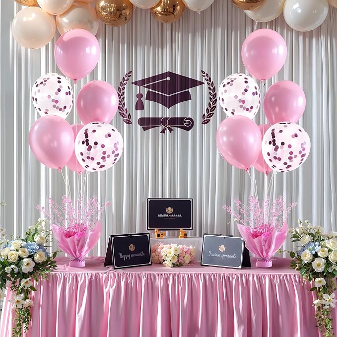 2 Set Pink Table Balloons Foil Spray Centerpiece - Image 5