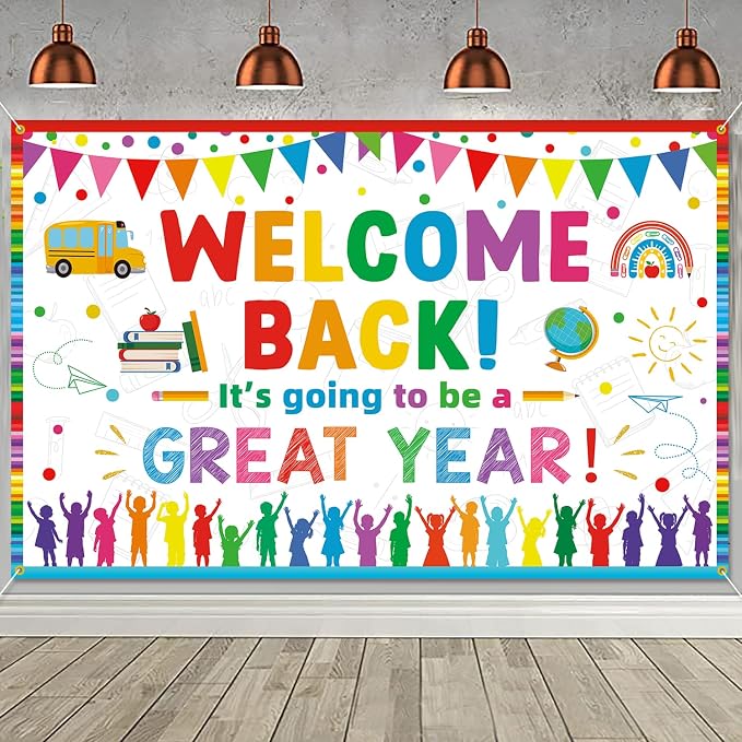 Welcome Back Backdrop Banner It's going to be a Great Year Banner Back to by PTFNY