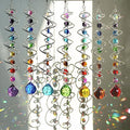 7 Pcs Crystal Gazing Ball Spiral Wind Spinner Suncatcher Garden Decor | Crystal by HDHYALINEDORA