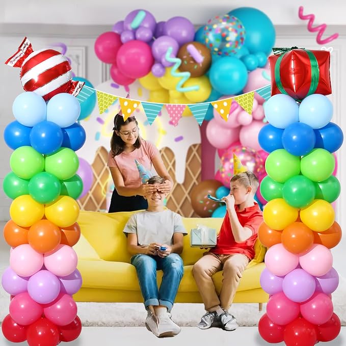 Rainbow Candy land Balloon Column Stand Kit Set of 2, 7 Feet Height Balloon - Image 9