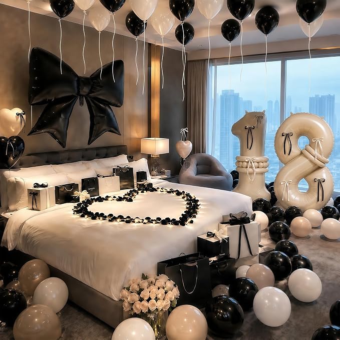 Beige Balloon Number 18 for 18th Birthday Decorations Girls, Double Stuff Pearl - Image 4