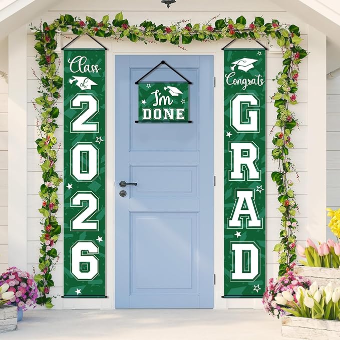 Moukeren 3 Pieces 2026 Graduation Party Decorations Graduation Porch Sign Class - Image 4