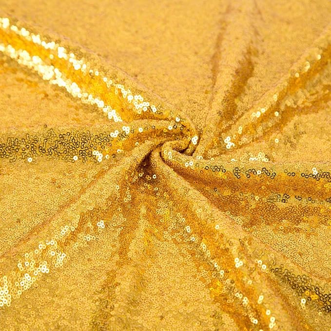 JYFLZQ Gold Sequin Backdrop Curtains 4ft x 6.5ft 1 Panel Glitter Photo Booth - Image 4