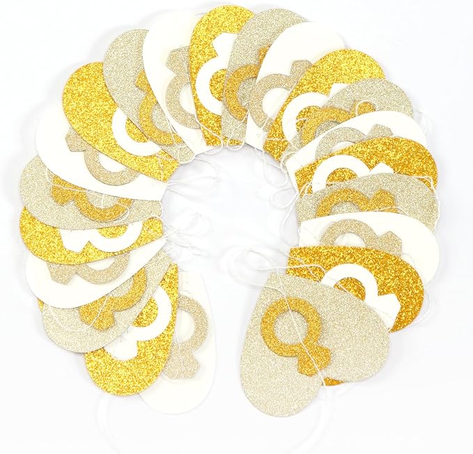 Engagement Bachelorette Party-Decorations White-Gold Garland - 52Ft Heart Ring - Image 2