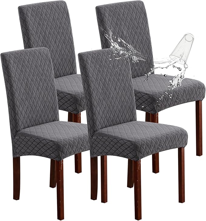 Waterproof Dining Chair Covers Set of 4 Parsons Chair Slipcovers | Double by Genina